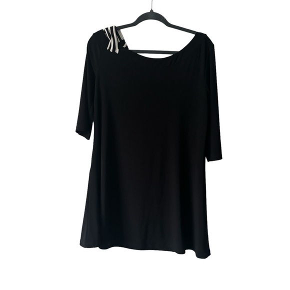 Joseph Ribkhoff blouse women's size 8 black top tunic 3/4 sleeves top scoop neck - Picture 10 of 11